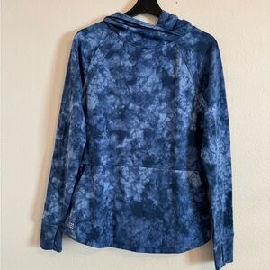 Title Nine Women's Manresa Hoodie Sweatshirt Blue Tie Dye Size Medium